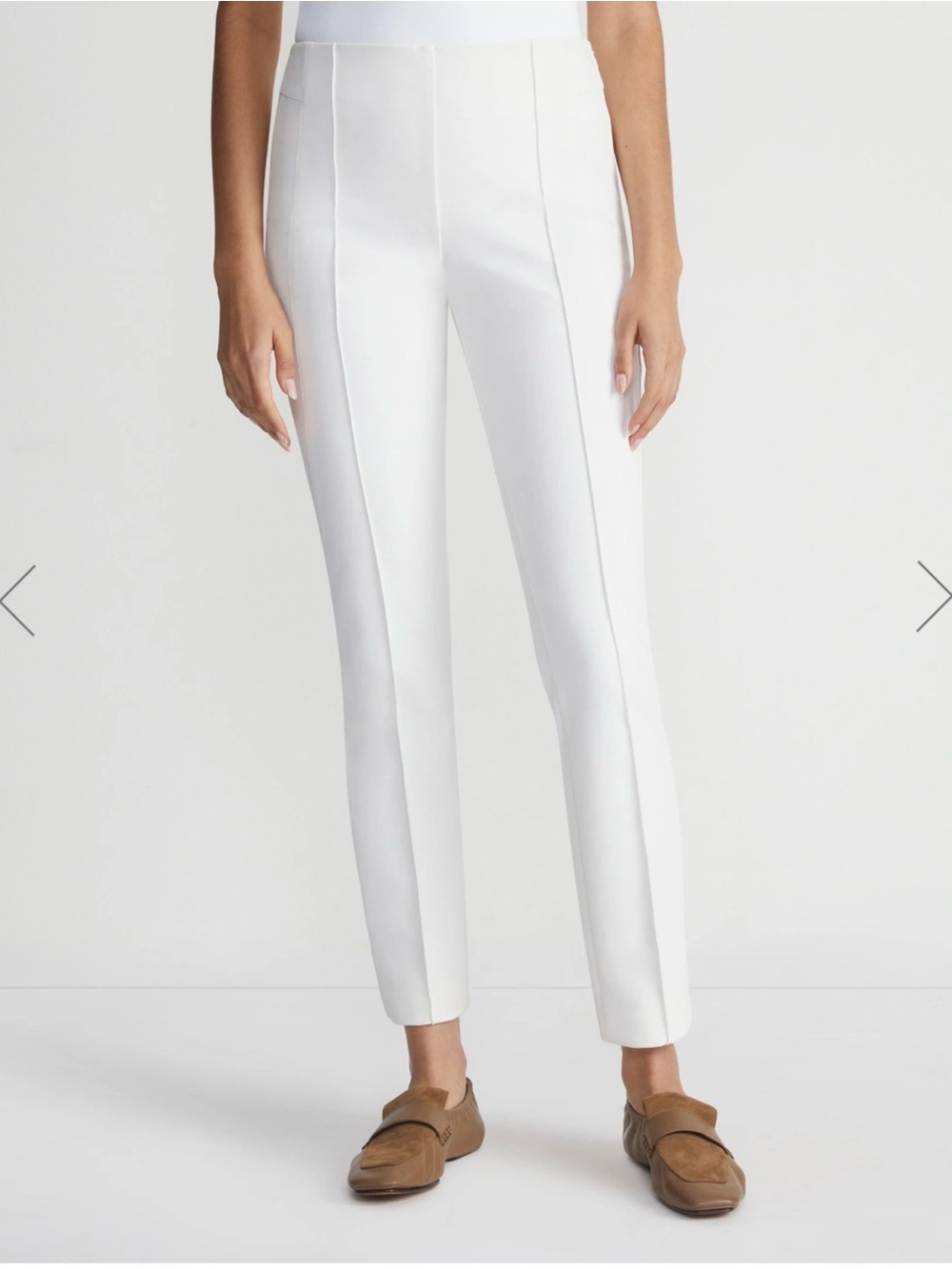 Lafayette 148 New York Cream Gramercy Pants - Picture 3 of 6